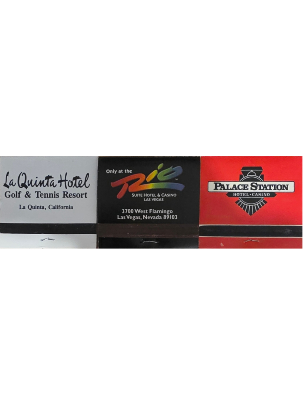 Lot of 3 Vintage Hotel Casino Matchbooks Rio Palace Station La Quinta